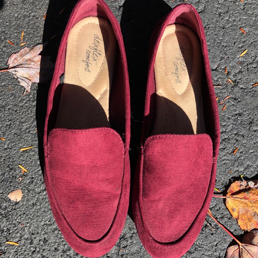 Burgundy Loafer Flats